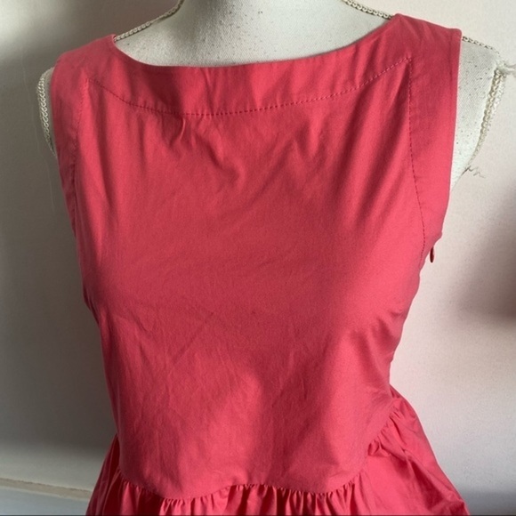 Kate Spade • Pink Sherbet Shore Thing Button Back Peplum Tank Top - Picture 5 of 10